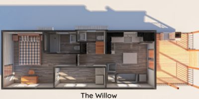 The Willow Tiny House Floor Plan from Mustard Seed Tiny Homes